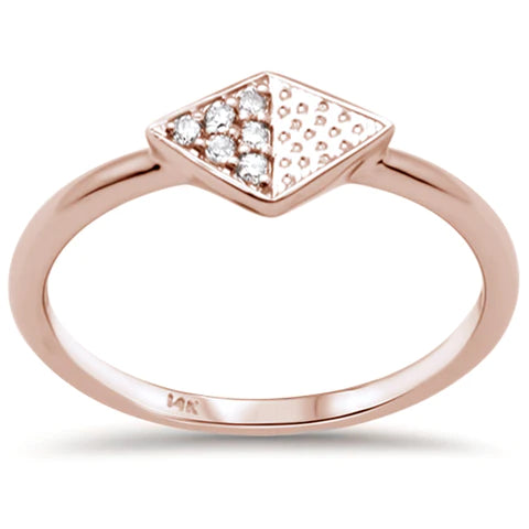 14K Yellow Gold Diamond Shaped Ring