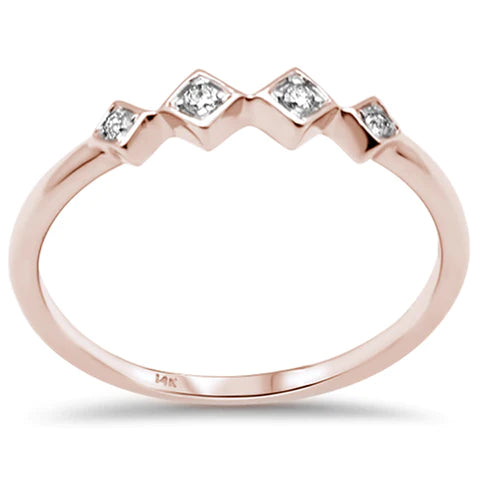 14K Rose Gold Diamond Set Band Ring