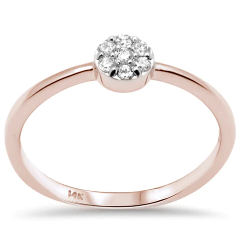 14K Rose Gold Diamond Round Shape Ladies Ring