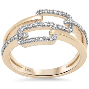 14K Yellow Gold Diamond Forzatina Style Ring