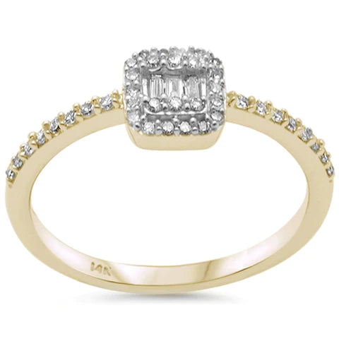 14K White Gold Diamond Round & Baguette Ladies Ring