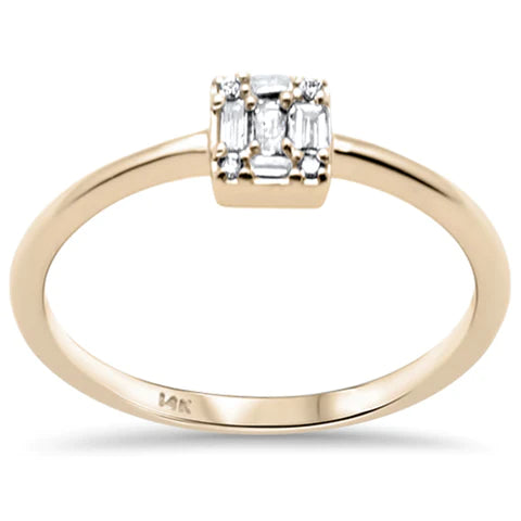 14K Yellow Gold Round & Baguette Diamond Ring