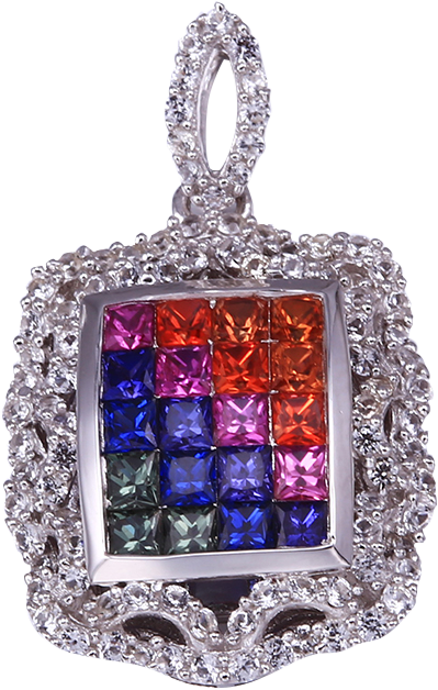 MULTICOLOR SAPPHIRE PENDANT