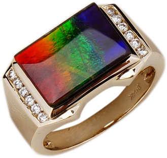 MENS AMMOLITE RING
