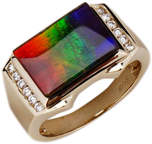 MENS AMMOLITE RING