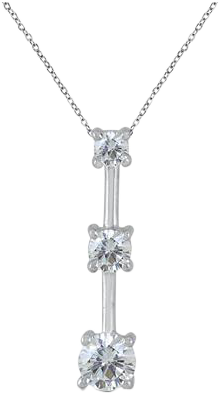 3 STONE ROUND CUT DIAMOND PENDANT