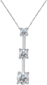 3 STONE ROUND CUT DIAMOND PENDANT