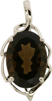 OVAL SHAPE SMOKY QUARTZ PENDANT