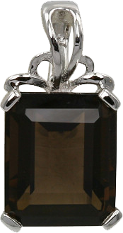 EMERALD CUT SMOKY QUARTZ PENDANT