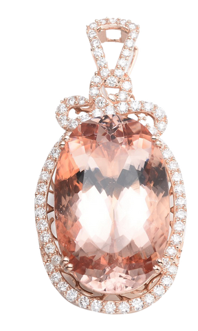 OVAL SHAPE MORGANITE PENDANT