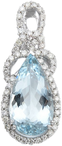 PEAR SHAPE AQUAMARINE PENDANT