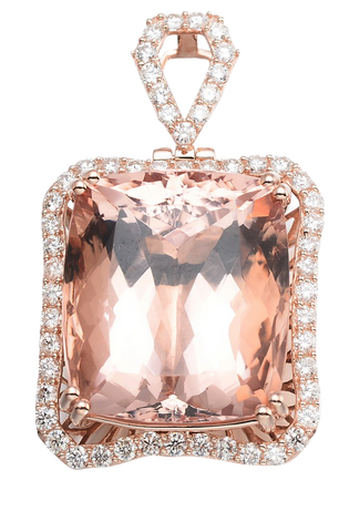 CUSHION CUT MORGANITE PENDANT