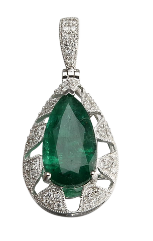 PEAR SHAPE EMERALD PENDANT