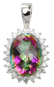 OVAL SHAPE CARIBBEAN TOPAZ PENDANT