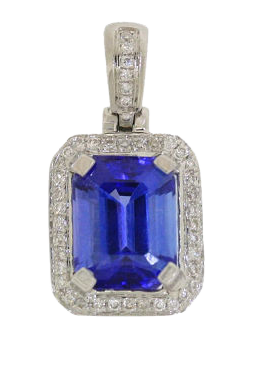 EMERALD CUT TANZANITE PENDANT