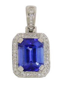 EMERALD CUT TANZANITE PENDANT