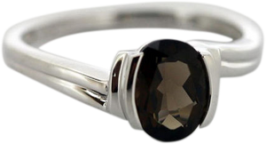 OVAL SHAPE SMOKY QUARTZ RING