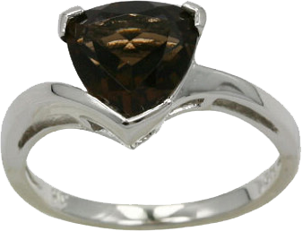 TRILLION CUT SMOKY QUARTZ RING