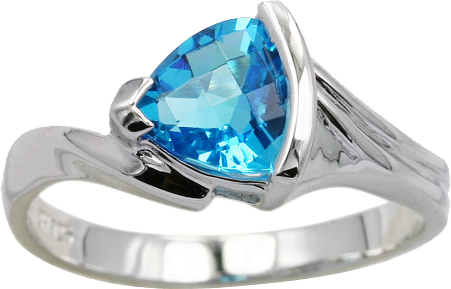 TRILLION CUT BLUE TOPAZ RING
