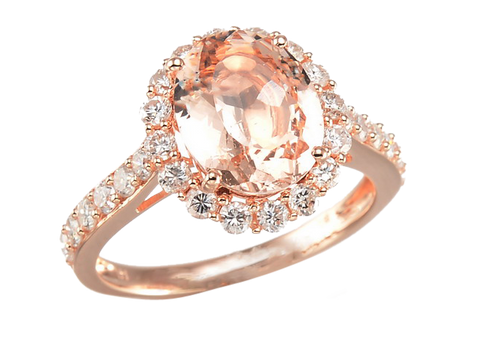 OVAL SHAPE MORGANITE RING