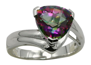 TRILLION SHAPE CARIBBEAN TOPAZ RING