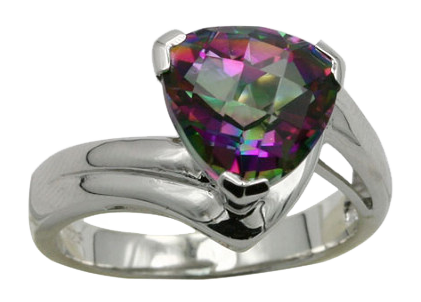 TRILLION SHAPE CARIBBEAN TOPAZ RING