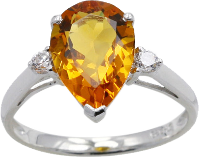 PEAR SHAPE CITRINE RING