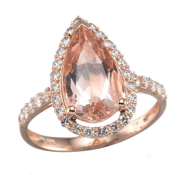 PEAR SHAPE MORGANITE RING