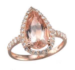 PEAR SHAPE MORGANITE RING