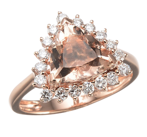 TRILLION CUT MORGANITE RING