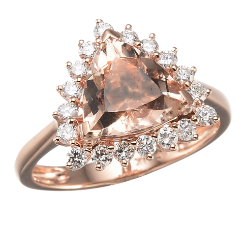 TRILLION CUT MORGANITE RING