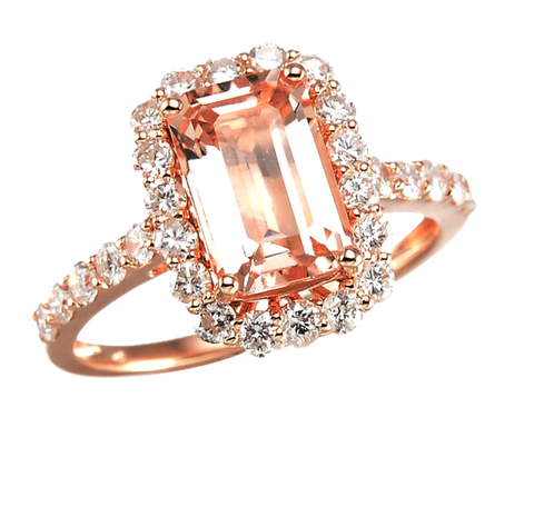 RADIANT CUT MORGANITE RING