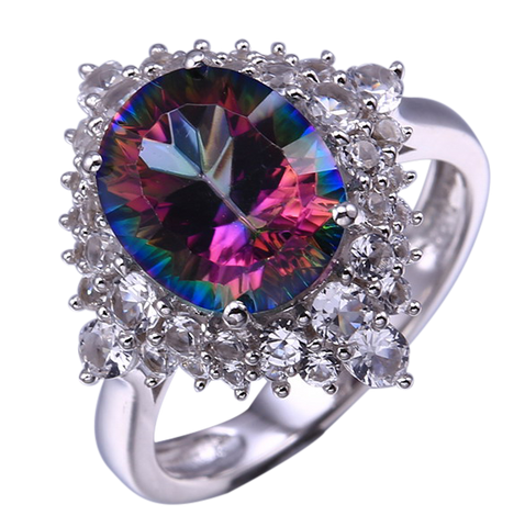 OVAL SHAPE CARIBBEAN TOPAZ RING