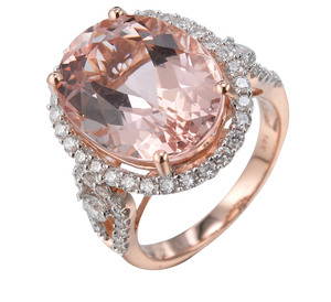 OVAL SHAPE MORGANITE RING