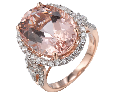 OVAL SHAPE MORGANITE RING