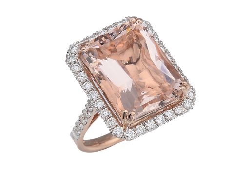 RADIANT CUT MORGANITE RING