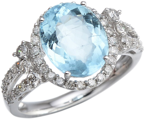 OVAL SHAPE AQUAMARINE RING