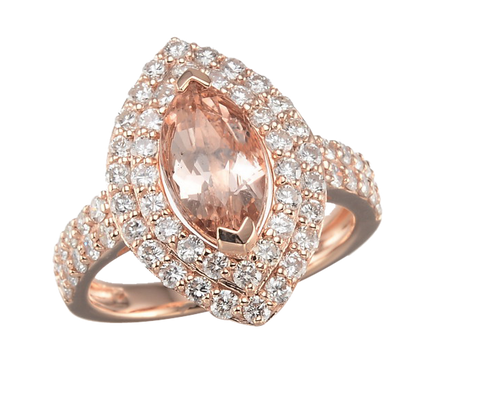 OVAL SHAPE MORGANITE RING