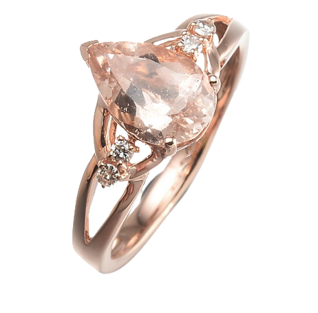 PEAR SHAPE MORGANITE RING