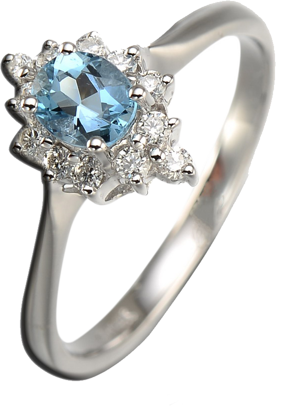 OVAL SHAPE AQUAMARINE RING