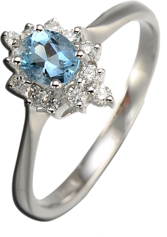 OVAL SHAPE AQUAMARINE RING