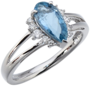 PEAR SHAPE AQUAMARINE RING