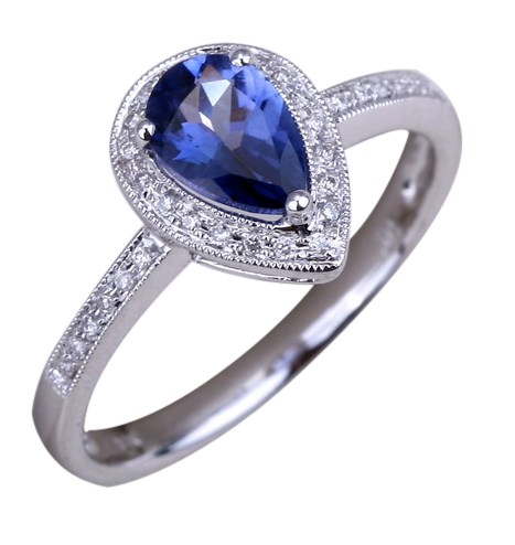 PEAR SHAPE TANZANITE RING