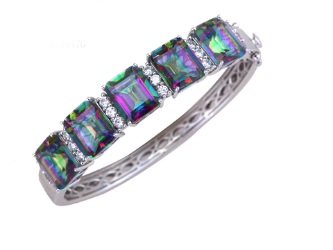 EMERALD CUT CARIBBEAN TOPAZ BANGLE