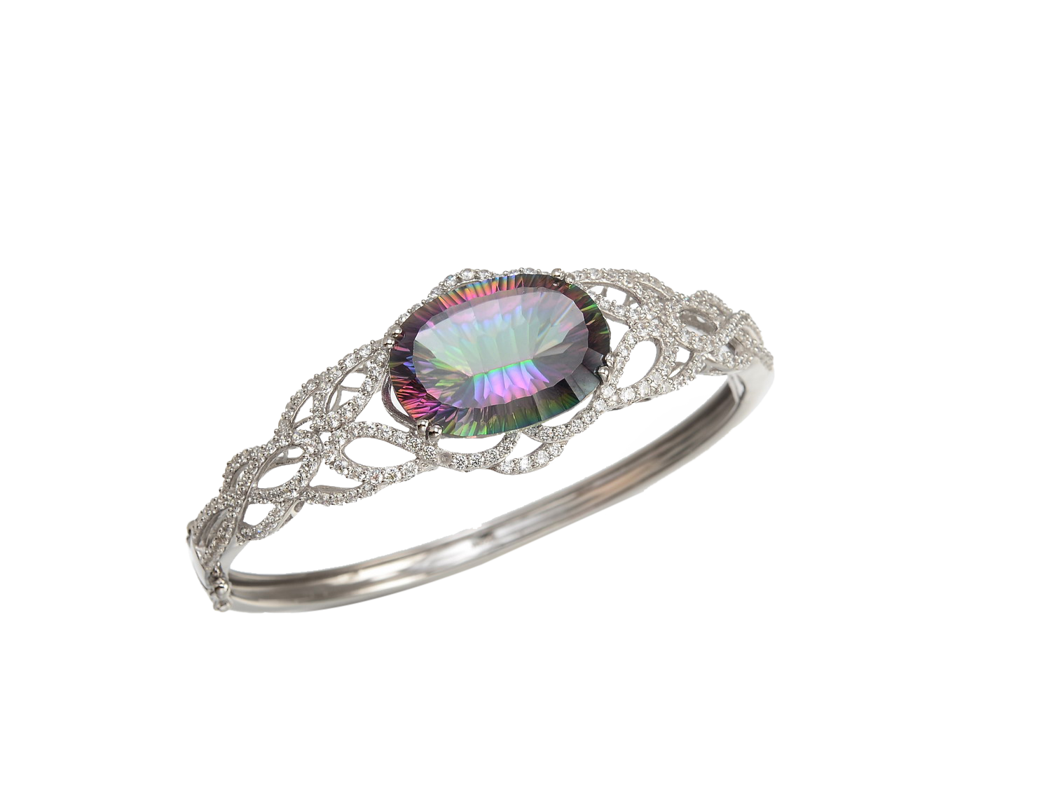 OVAL SHAPE CARIBBEAN TOPAZ BANGLE