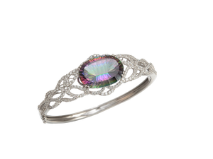 OVAL SHAPE CARIBBEAN TOPAZ BANGLE