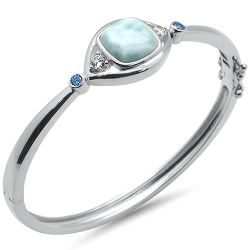 Cushion Shaped Natural Larimar Bracelet