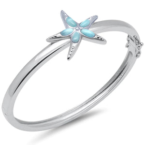 Star Fish Natural Larimar Bangle Bracelet