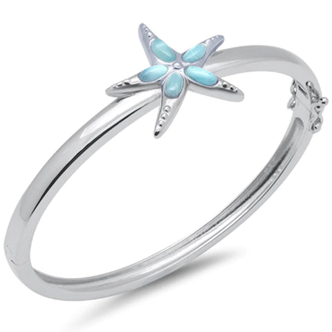 Star Fish Natural Larimar Bangle Bracelet