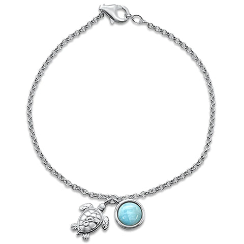 New Natural Larimar Turtle Bracelet